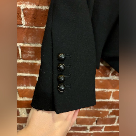 Proenza Schouler Black Wool Double Breasted Asymmetrical Blazer Size 8 - Picture 2 of 10